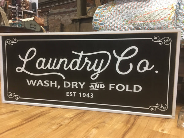 Laundry Co. Wood Sign