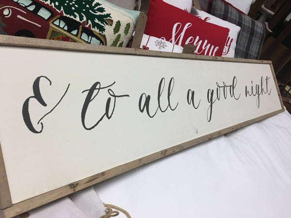 And To All a Good Night Wood Sign - Farmhouse - Christmas Decor- Bedroom Decor - Guest Room - Framed Sign - Home Decor