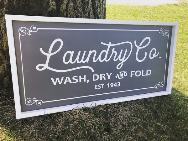 Laundry Co. Wood Sign