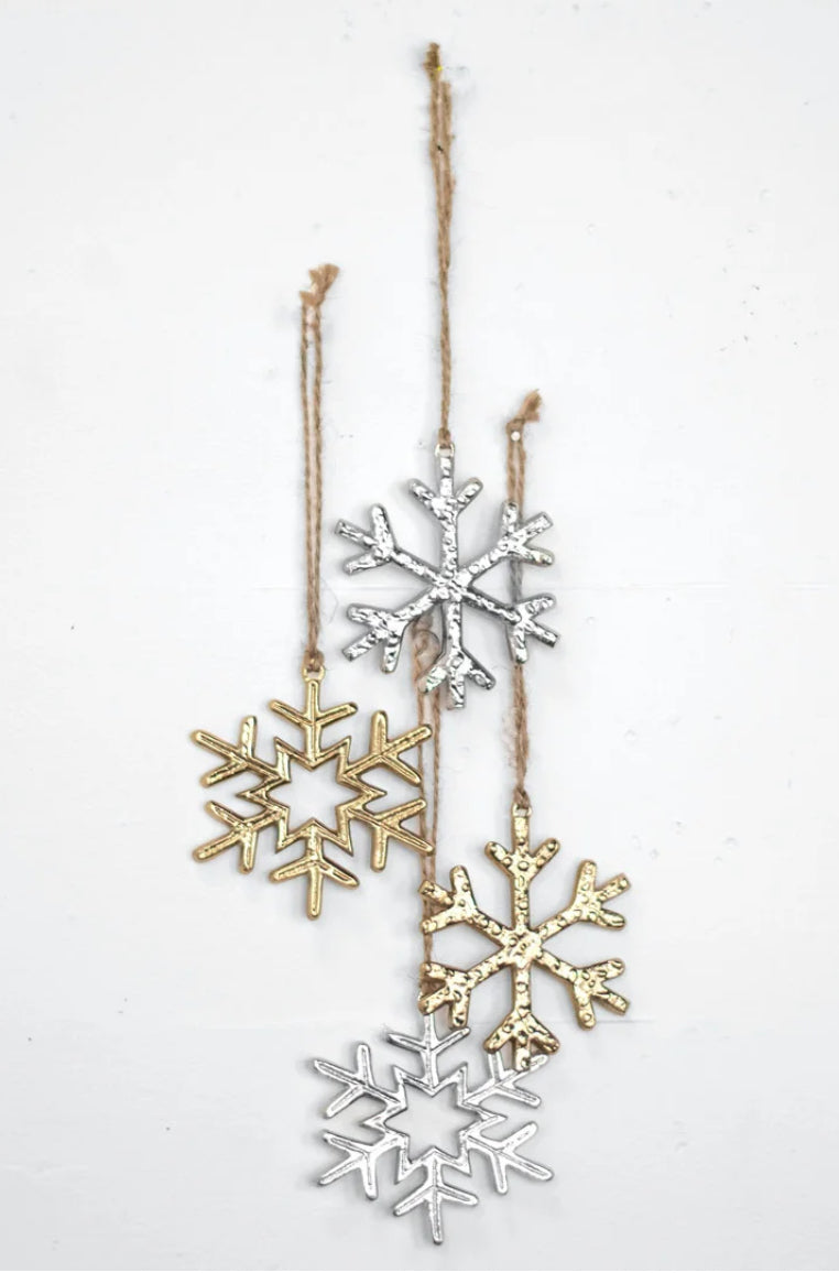 Assorted Silver & Gold Snowflake Ornament