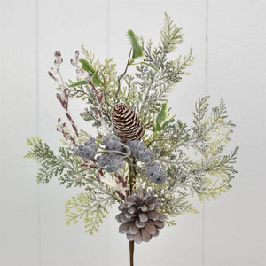 16.5” Winter Lightly Frosted/Flocked Pine Blueberry Pick