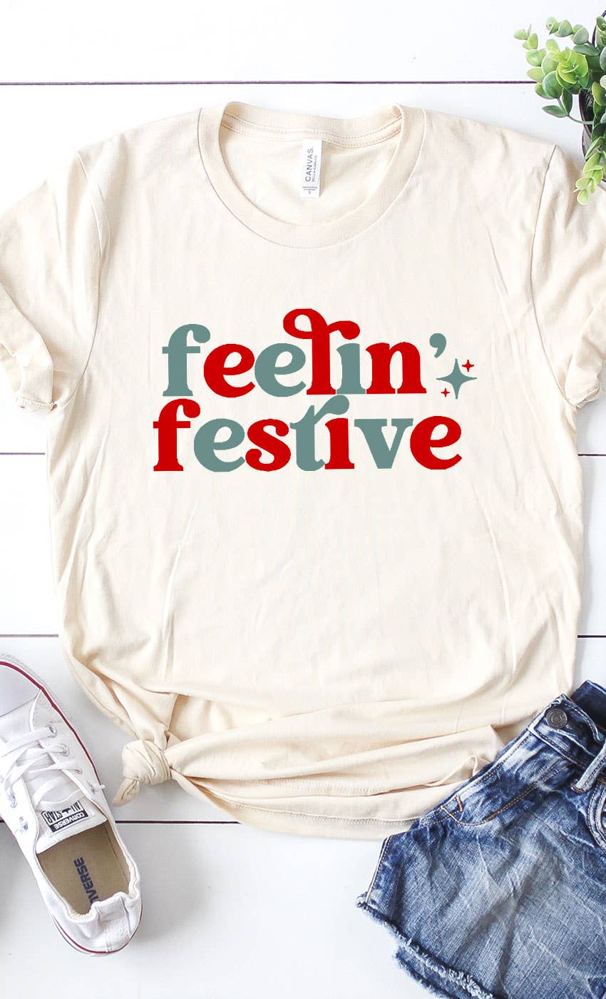 Feelin Festive Christmas Graphic Tee