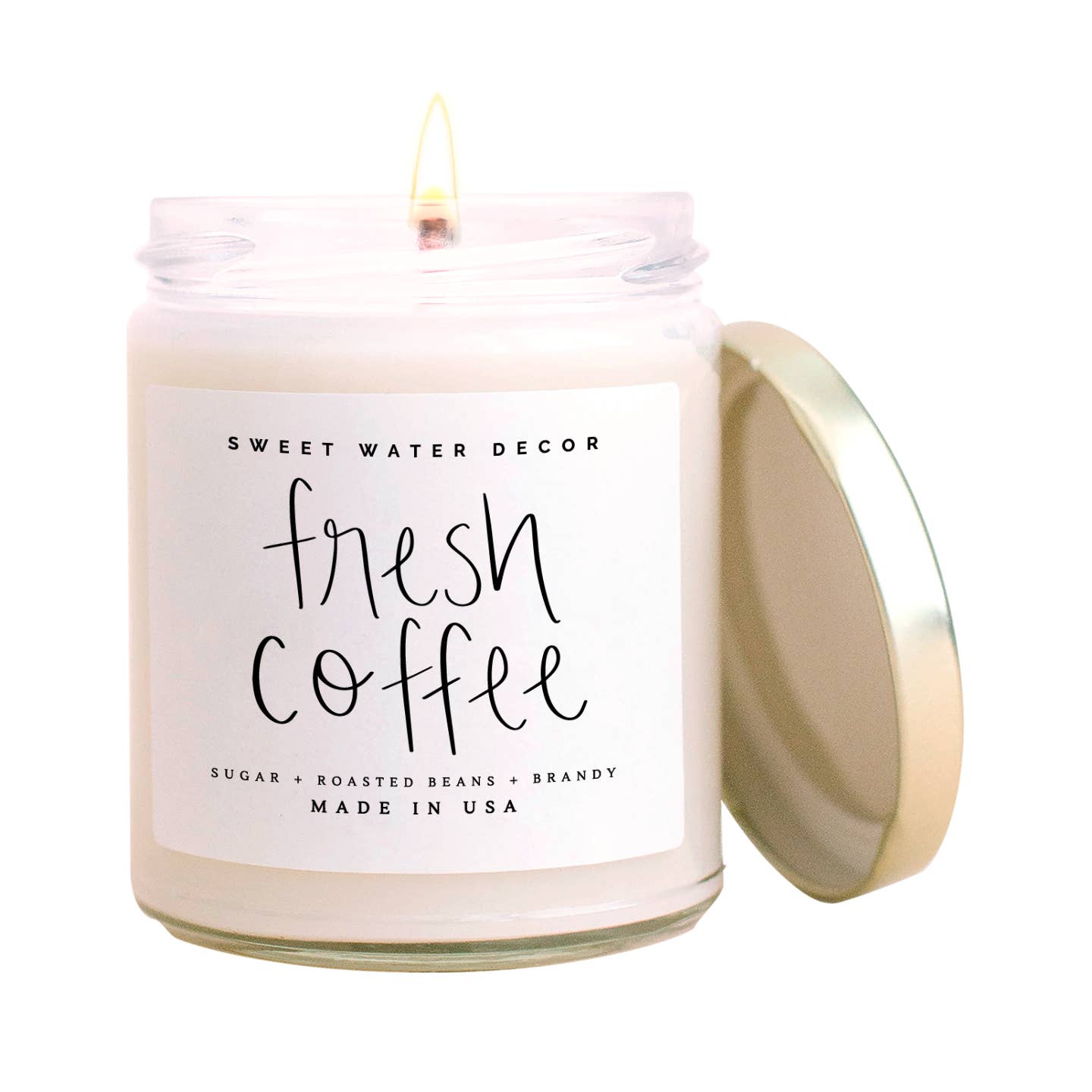 Fresh Coffee Soy Candle - Clear Jar - 9 oz