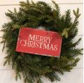 Red Merry Christmas Metal Sign