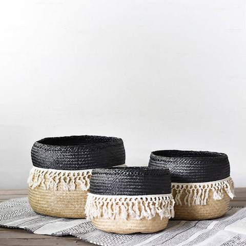 Woven Tubs with Fringe