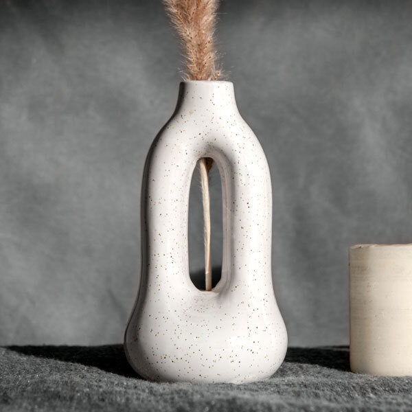 White Cutout Vase