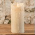 5" Linen Moving Flame Pillar Candle