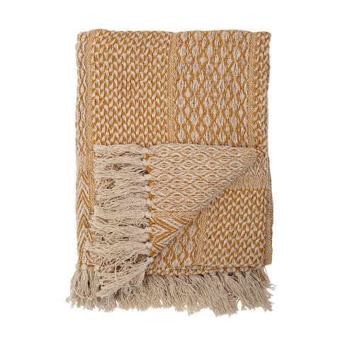 Cotton Throw Blanket with Fringe