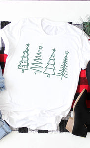 Modern Trees Christmas Graphic Tee