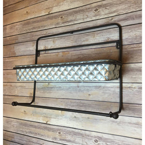 18.5" Quilted Metal Wall Planter - Galvanized