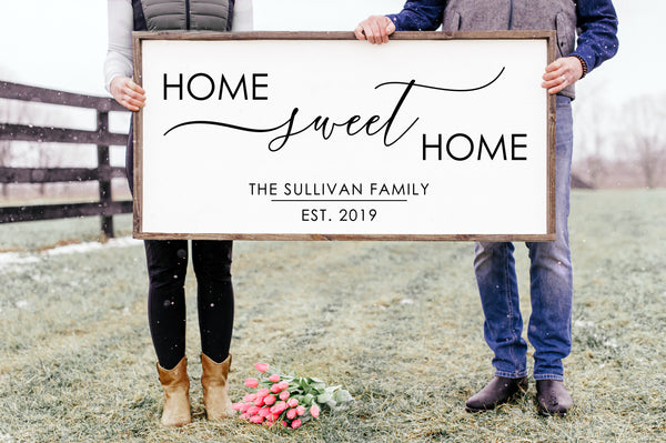 Home Sweet Home Family Name Sign