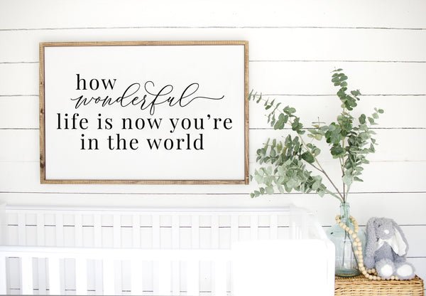 How Wonderful Life Is Wood Sign