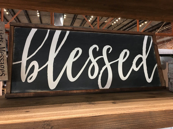 Blessed Framed Wood Sign