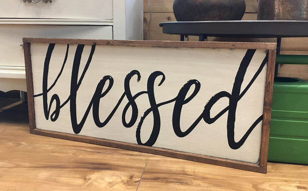 Blessed Framed Wood Sign