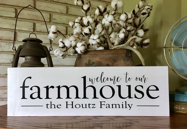 Welcome to our Farmhouse Wood Sign - Farmhouse Style - Fixer Upper - Modern Farmhouse - Home Decor