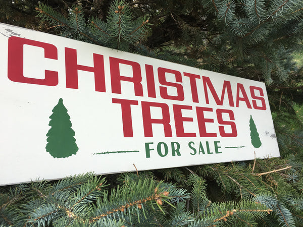 Christmas Trees Sign - Joanna Gaines - Farmhouse Christmas Style - Vintage Holiday - Rustic - Home Decor - Wood Sign