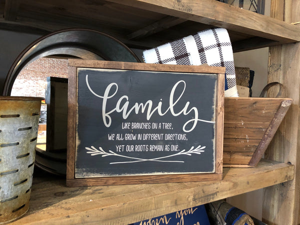 Family Like Branches of a Tree Wood Sign - Home Decor - Rustic Decor - Family Sign - Farmhouse