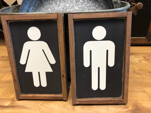 Restroom Boy and Girl Wood Signs - Home Decor - Bathroom Decor - Rustic - Farmhouse