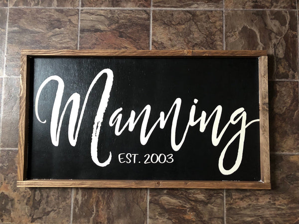Personalized Wood Sign - Custom Last Name - Established - Family Name - Wedding Gift - Housewarming