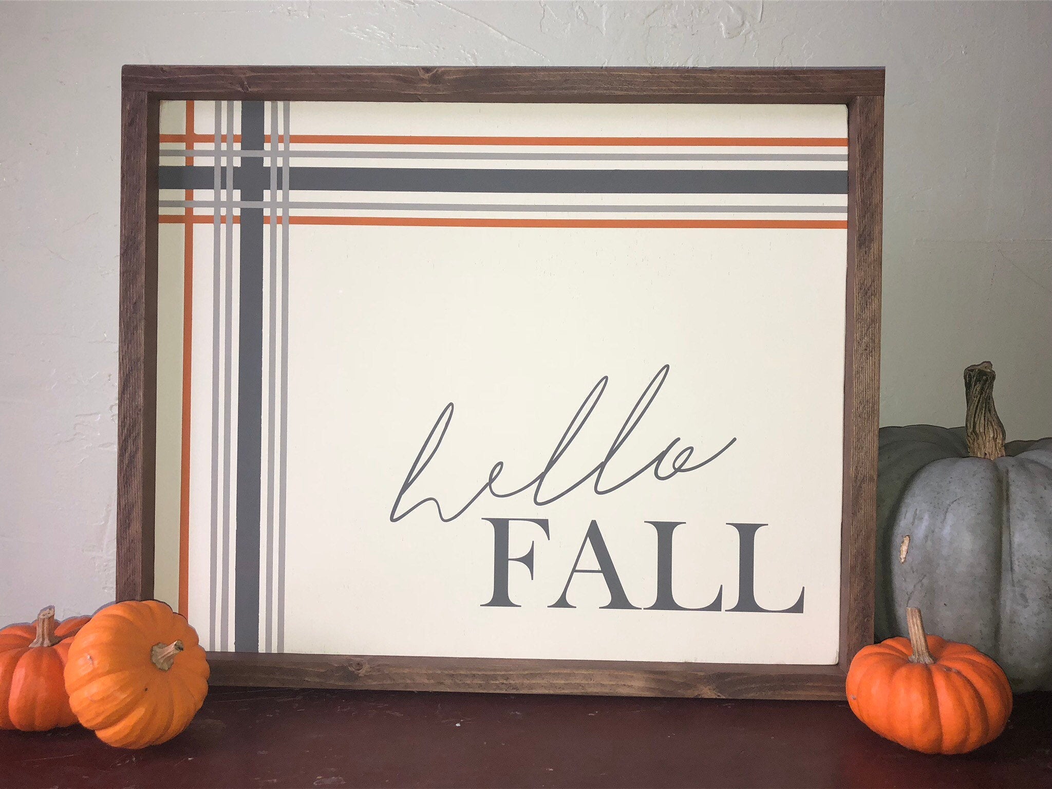Hello Fall Wood Sign
