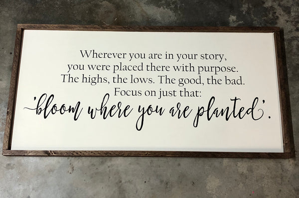 Bloom Where You are Planted Wood Sign