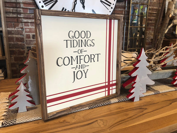Good Tidings of Comfort and Joy Wood Sign