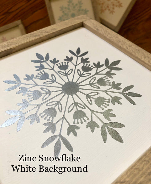 Snowflake Wood Sign Accents | Danish Snowflake | Hygge | 9" x 9" | More Color Options