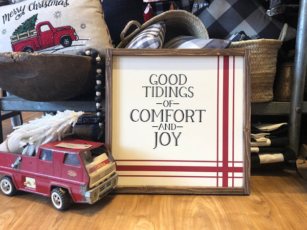 Good Tidings of Comfort and Joy Wood Sign