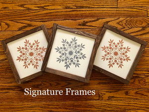 Snowflake Wood Sign Accents | Danish Snowflake | Hygge | 9" x 9" | More Color Options