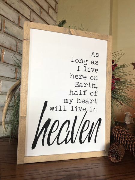 My Heart is in Heaven Wood Sign - Home Decor