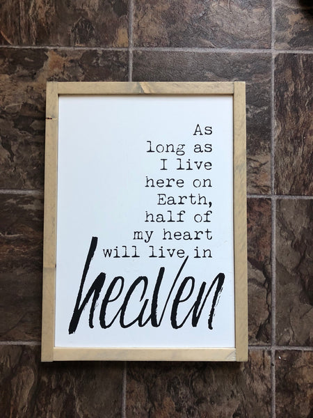 My Heart is in Heaven Wood Sign - Home Decor