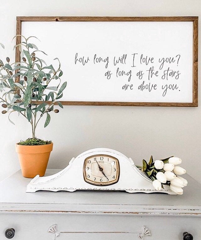 Love Wood Sign - Bedroom Decor - How Long will I Love You