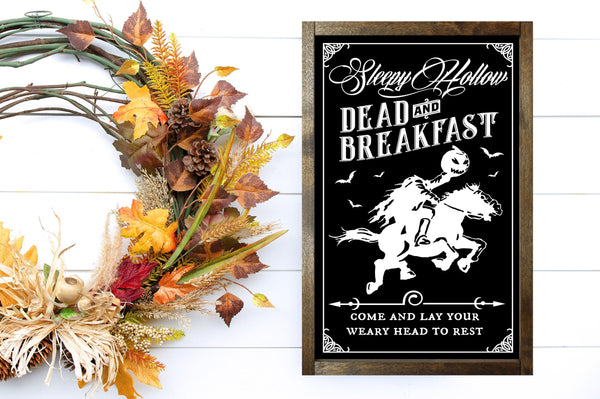 Dead and Breakfast - Halloween Décor - MORE COLOR & SIZES - Wood Sign - Fall Décor - Autumn
