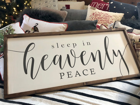 Sleep in Heavenly Peace Wood Sign