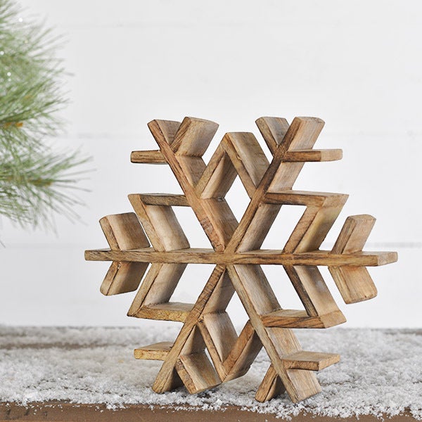8" Wood Snowflake