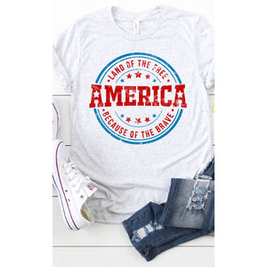 America Land of the Free Circle Graphic Tee